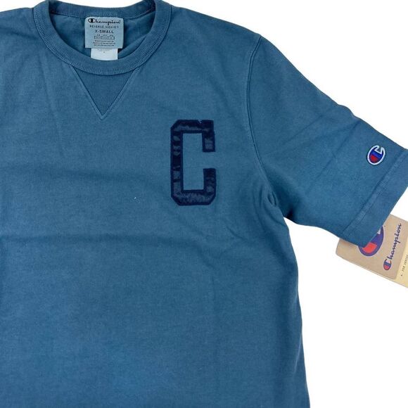 New Champion Men US XS Navy T-Shirt  Heritage Cotton Tee Reverse Weave - Picture 4 of 4